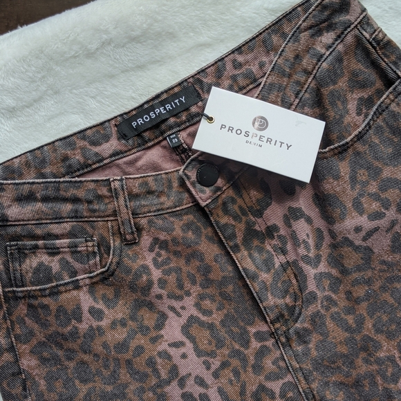 Prosperity Leopard Print Skinny Jeans Five Pocket Non Stretch Brown Black 29 NWT - Picture 14 of 16